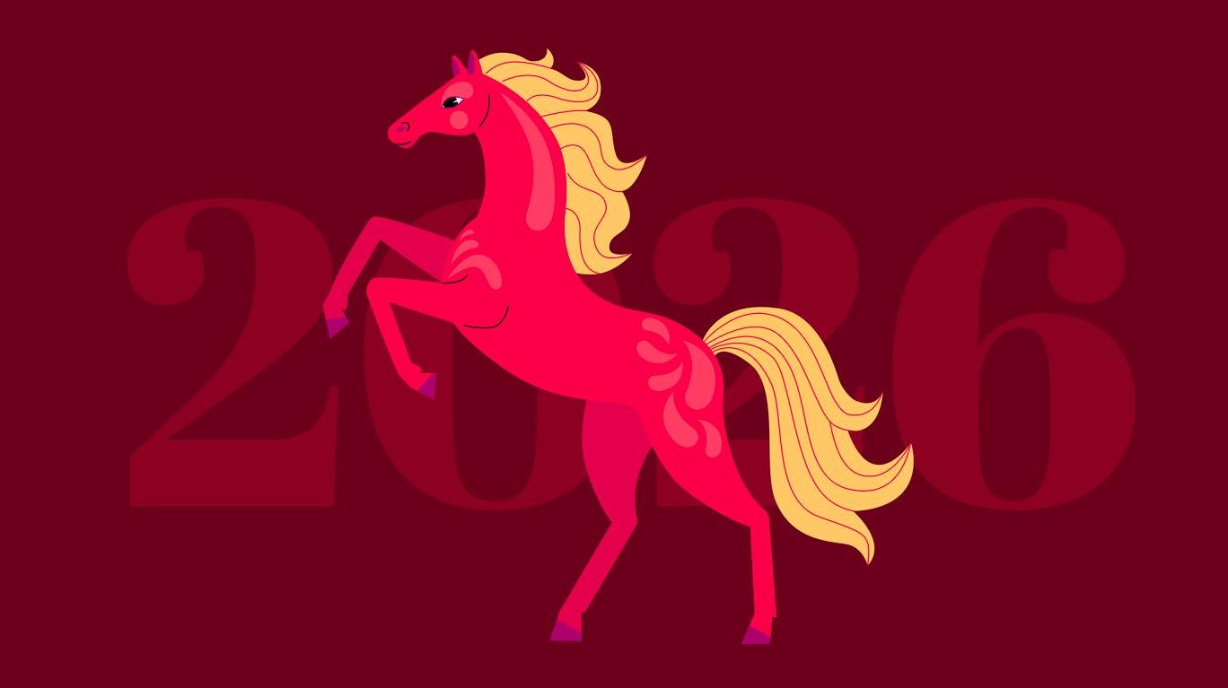 Rappresentazione simbolica del Cavallo di Fuoco Yang medicina cinese per equilibrio femminile